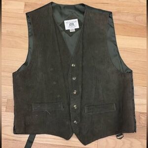 Vintage Suede Vest | Men's Large | Classic Western Style size L - Olive